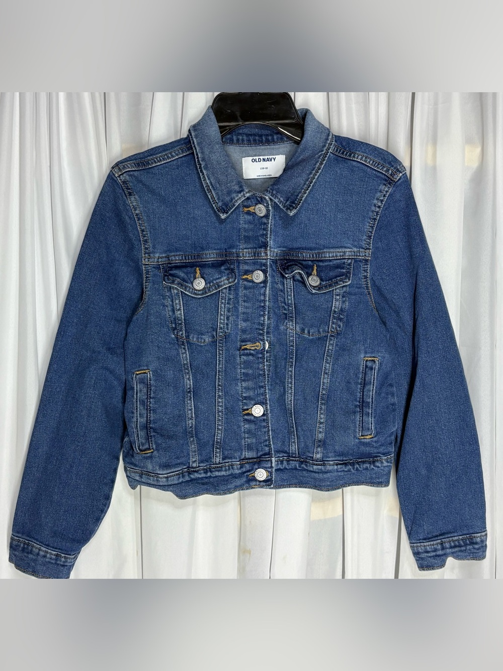 Old Navy Girls Long Sleeve Classic Blue Denim Jean Jacket Size L(10/12)